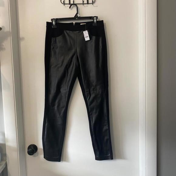 J. Crew Size 4 Fake Leather Skinny Ankle Black Pants - Picture 1 of 7